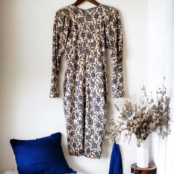 Moon River Blue Floral Corduroy Dress Size Small - Picture 7 of 11